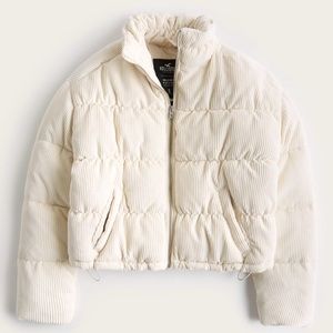 Hollister - Corduroy Mock-Neck Puffer Jacket